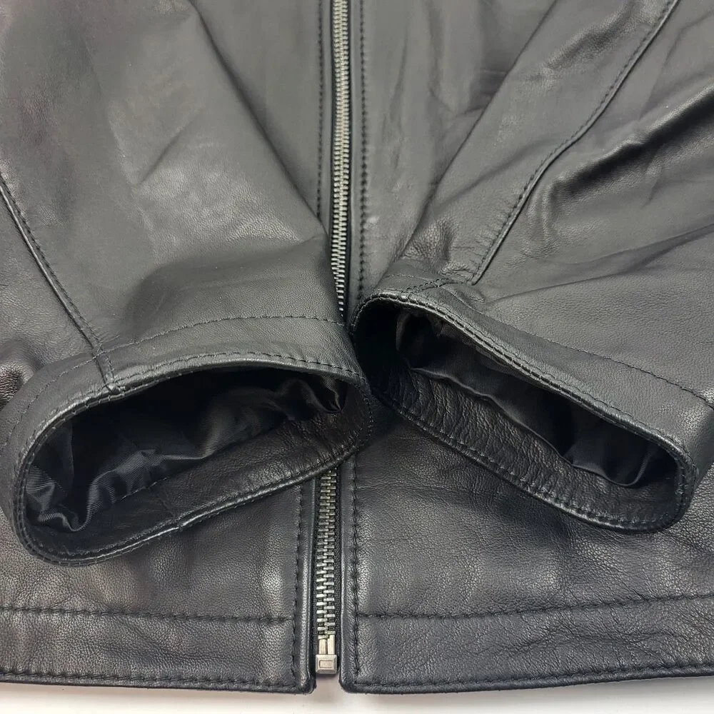 Murano Premium Leather Genuine jacket Lamb Skin Black